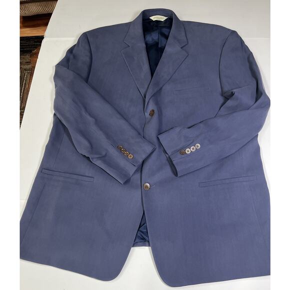 Joseph & Feiss Men’s Blue Silk 3 Button Blazer 50R No Vent - Picture 4 of 10